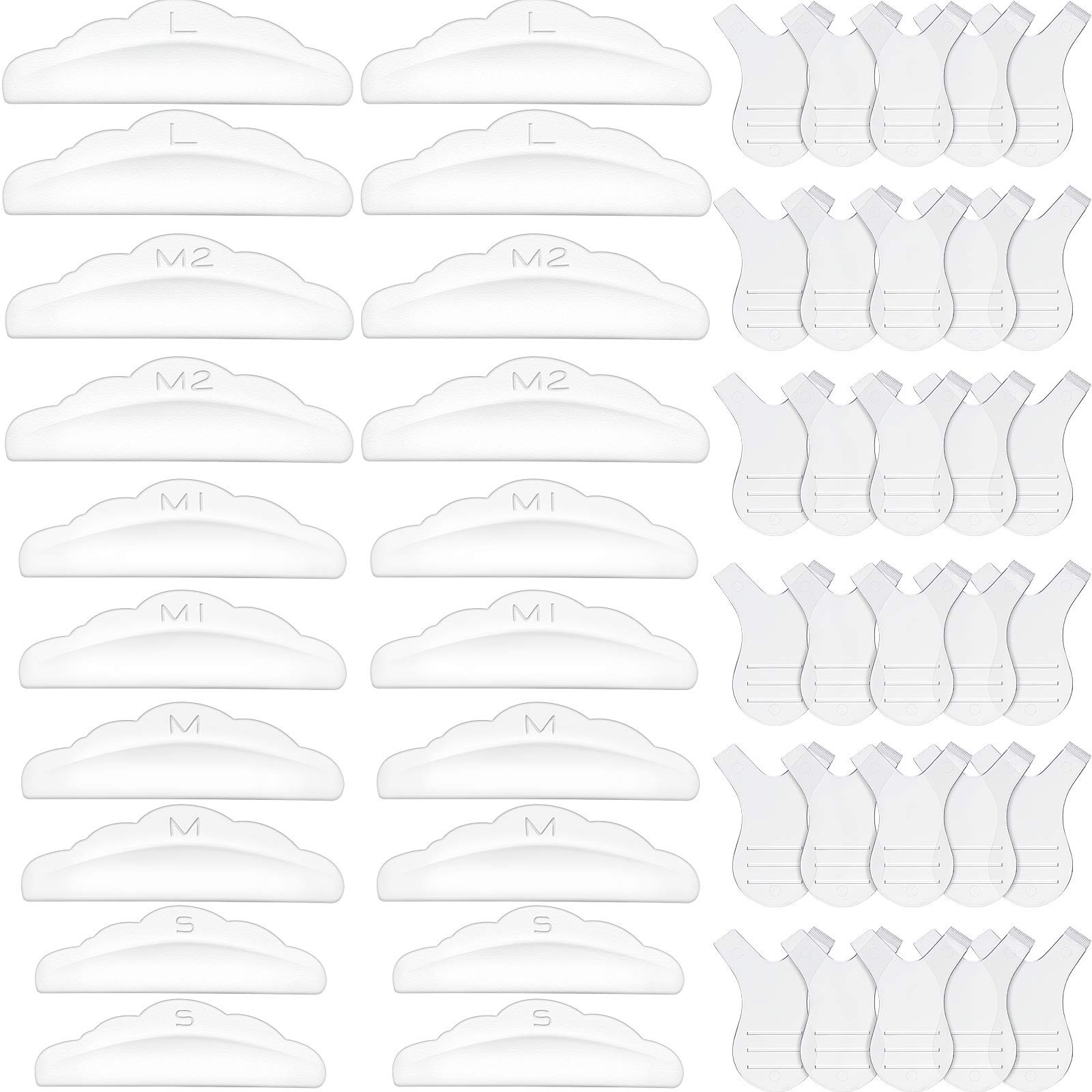 20 Lash Lift Pads  30 Y-Shape Brushes for Eyelash Perming and Curling Tools