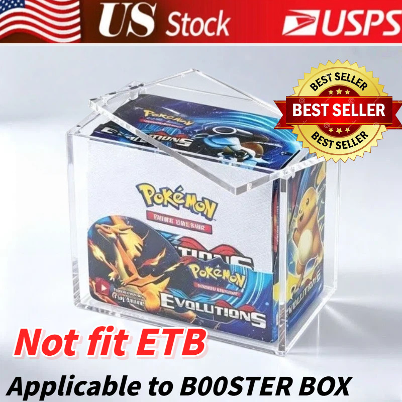 Pokemon Booster Box Acrylic Case Magnetic Protective Display Case Stackable