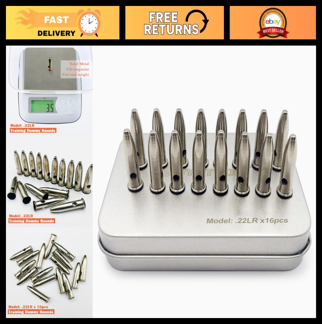 Steel Safety Practice Rounds - Action Trainer Dummy Rounds for Dry Fire Training