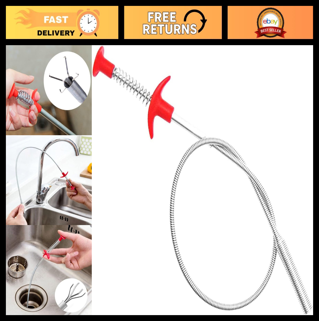 5 Pack Flexible Grabber Claw Tool - 24" Bendable Reach Assist for Litter, Sinks,