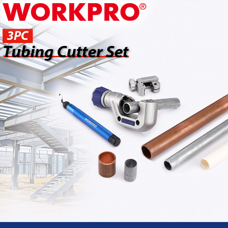 WORKPRO 3PCS Tubing Copper Cutter Set Pipe Cutter W/1/8"-1-1/4" Cutting Capacity