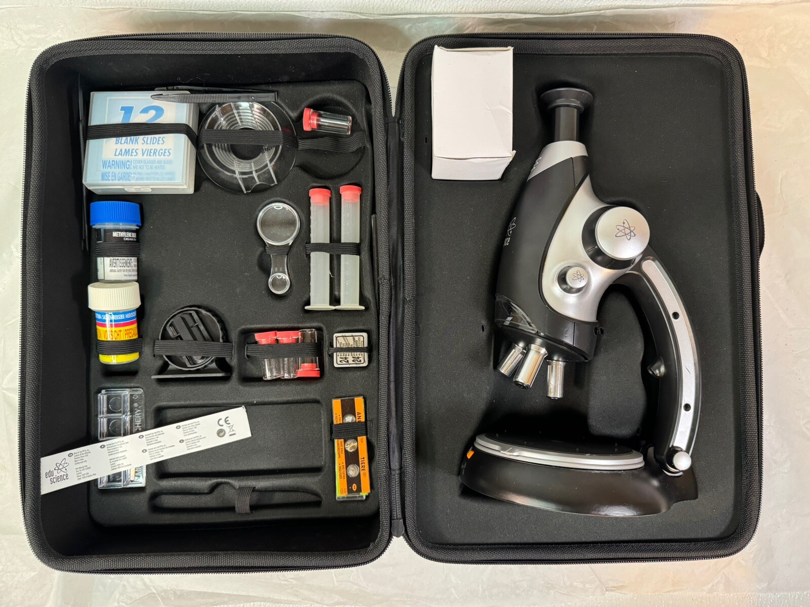 MICROSCOPE MACRO VIEW EDU Science 900x COMPLETE SET & CARRYING CASE