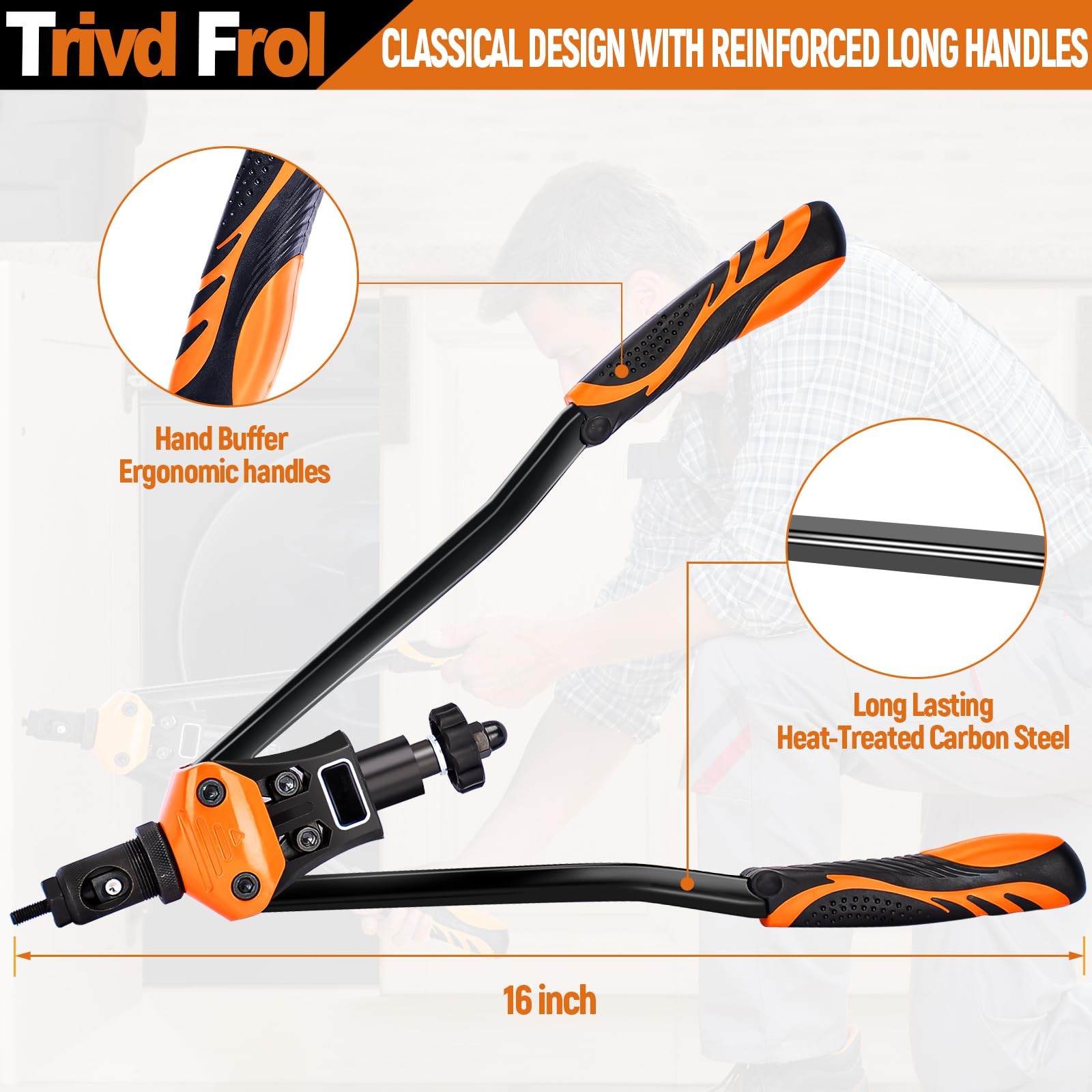 16" Rivet Nut Tool, Nutsert Tool Kit with 15 Metric and...