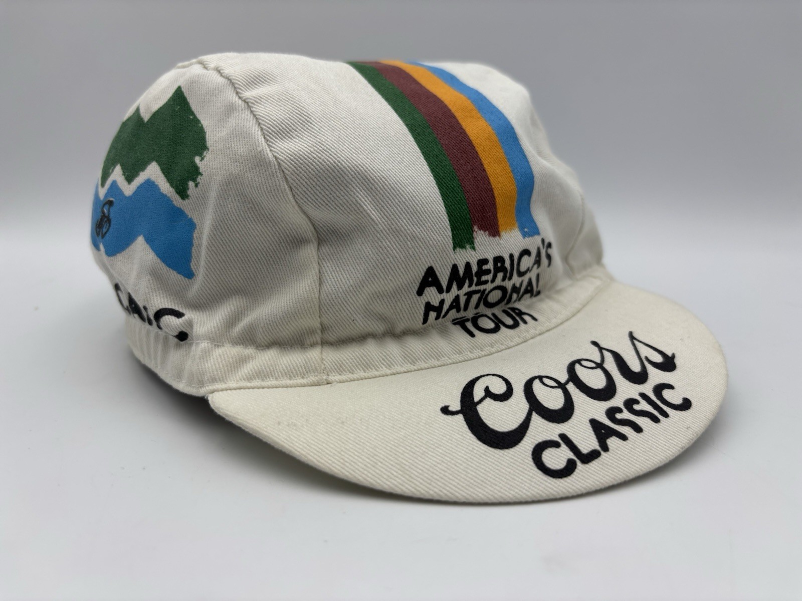 Vintage Coors Classic Cycling Cap Mens One Size White 1980's USA