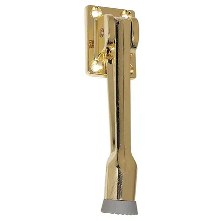 Rockwood 461.3 Lever Door Holder, Pol Brass, Cast Brass