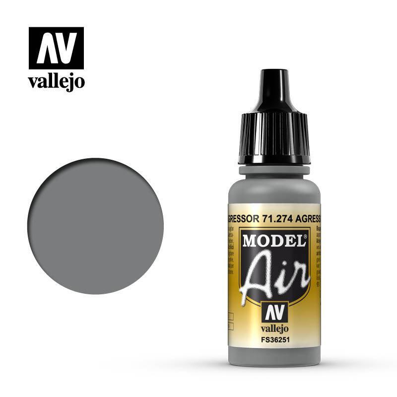 Vallejo 71274 Model Air Aggressor Gray Acrylic Paint 17ml - US