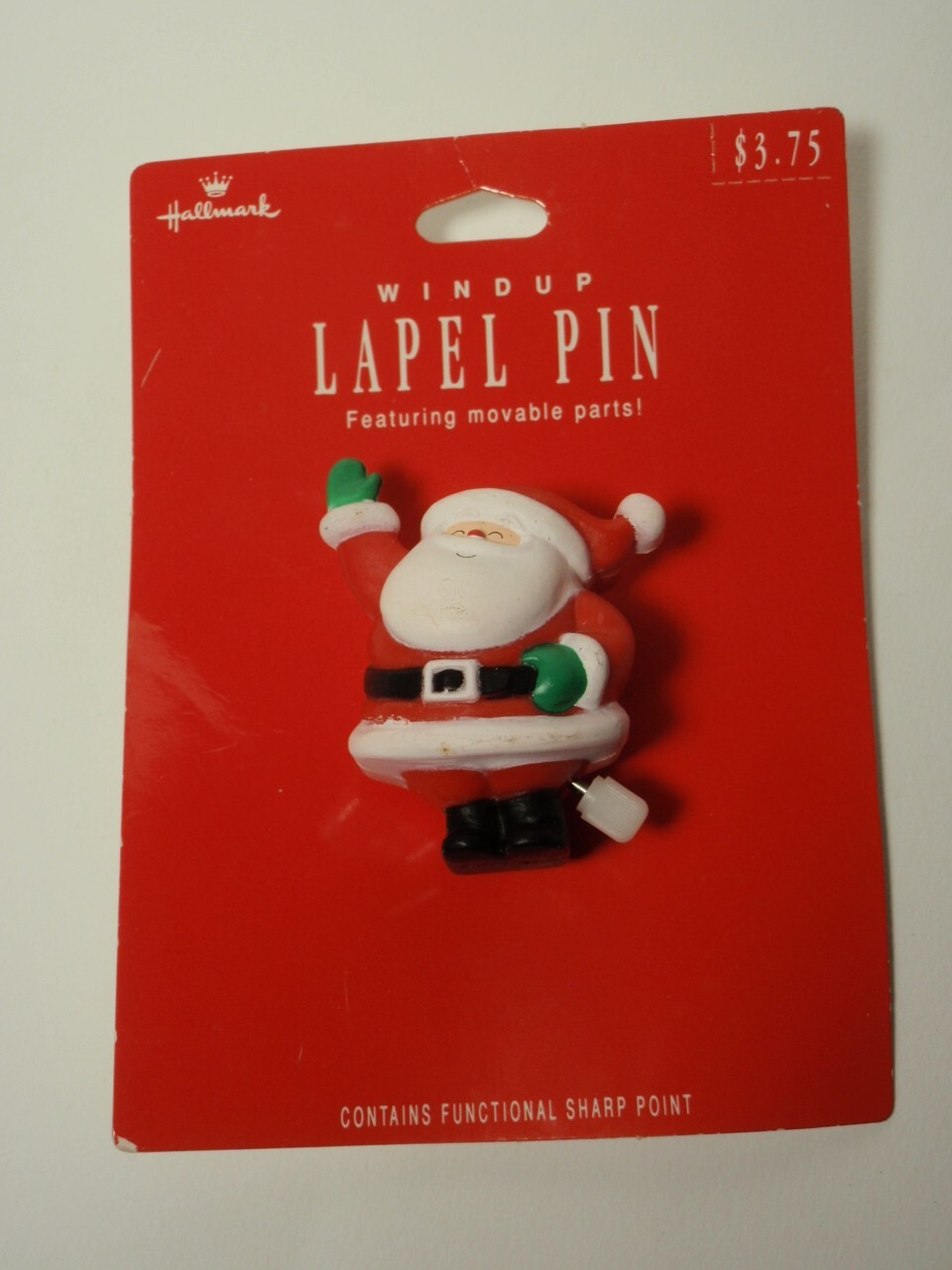 Hallmark Wind Up Santa Lapel Pin