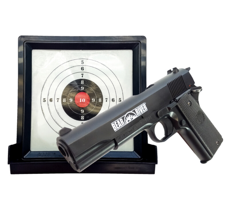 Bear River 1911 4.5mm .177 BB Pistol Kit With Gel Target and BBs