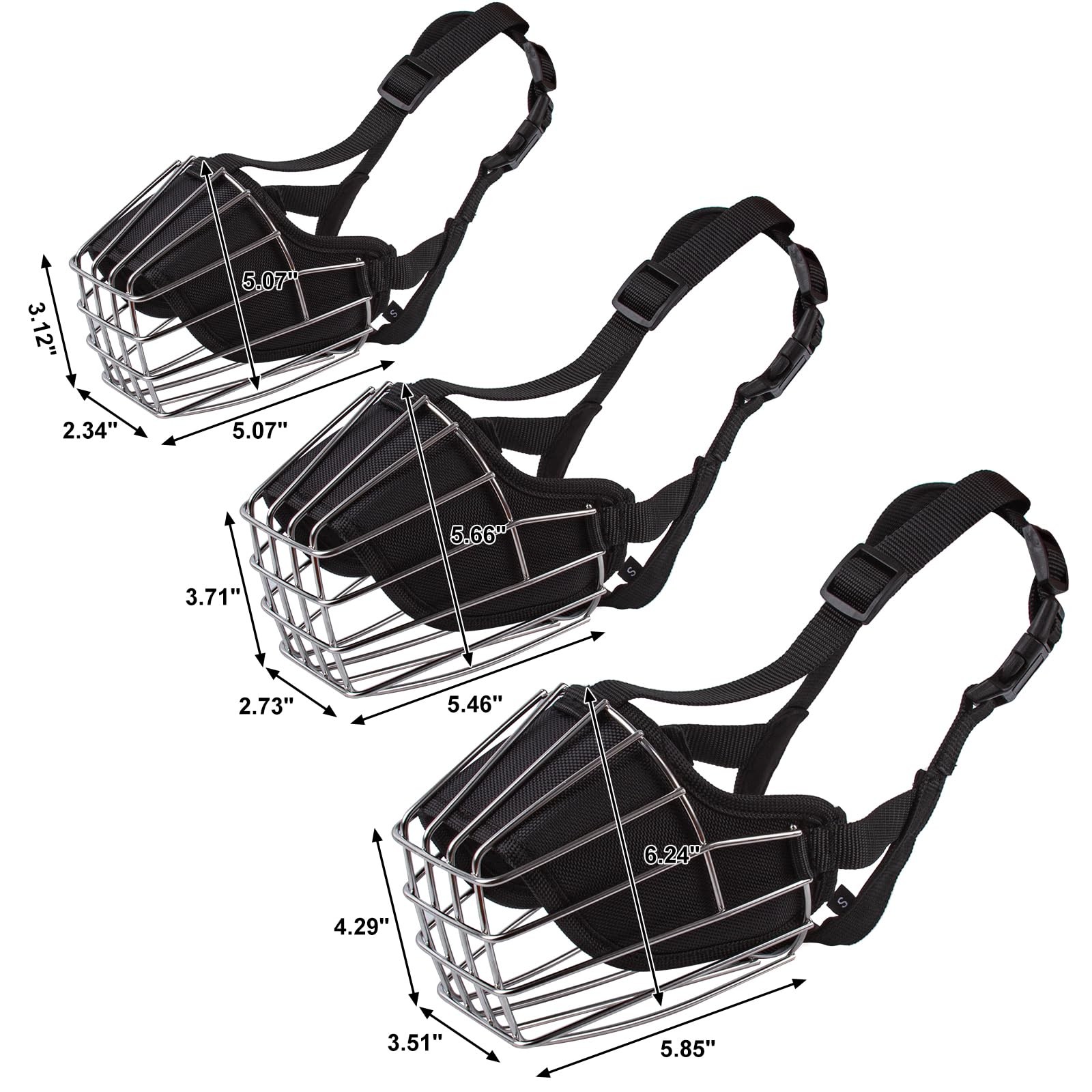 Dog Muzzle Basket for Biting Metal Mask Secure Wire M, Transparent