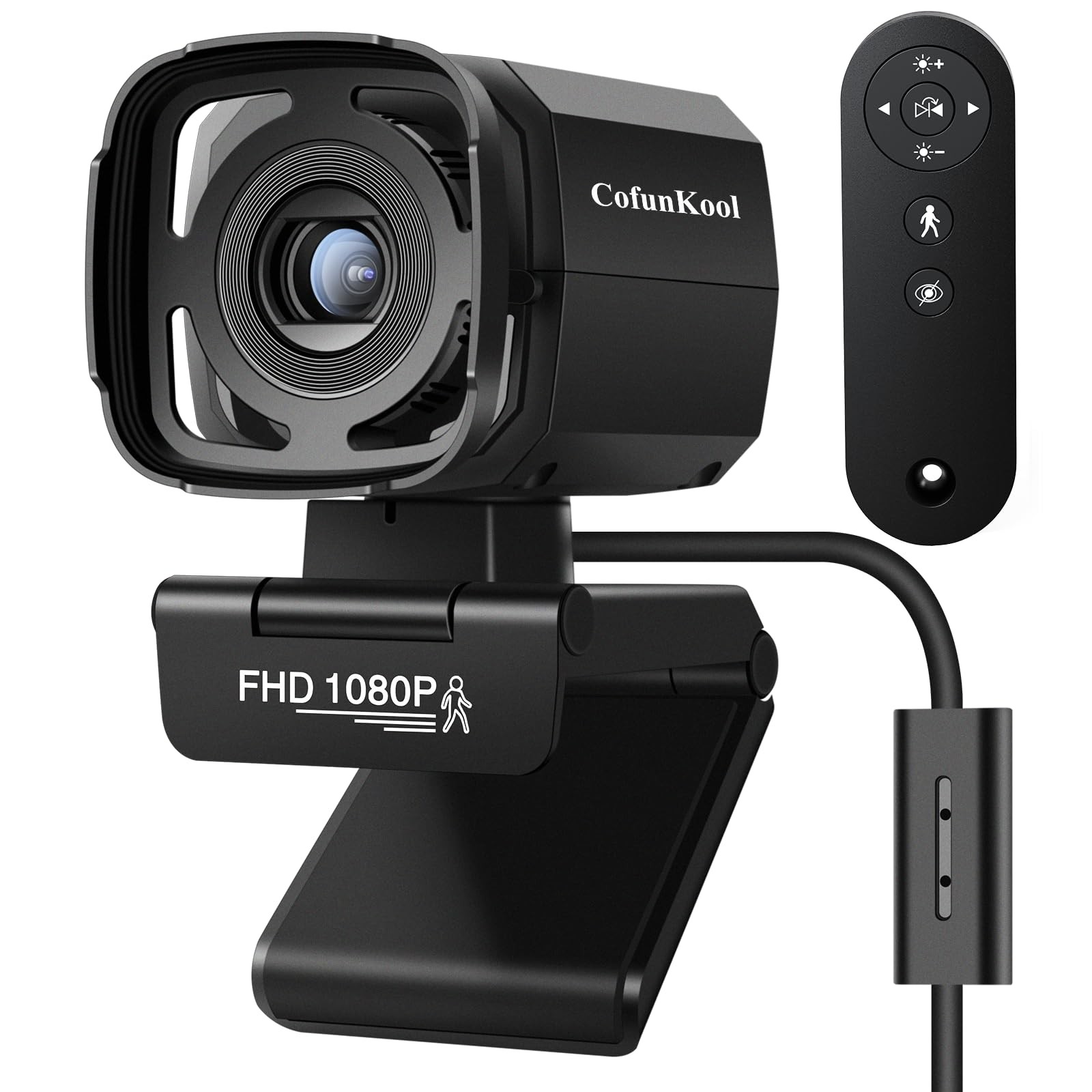 Auto Tracking Webcam: Full 1080P HD Computer Camera with Built-in 2 Microphon...