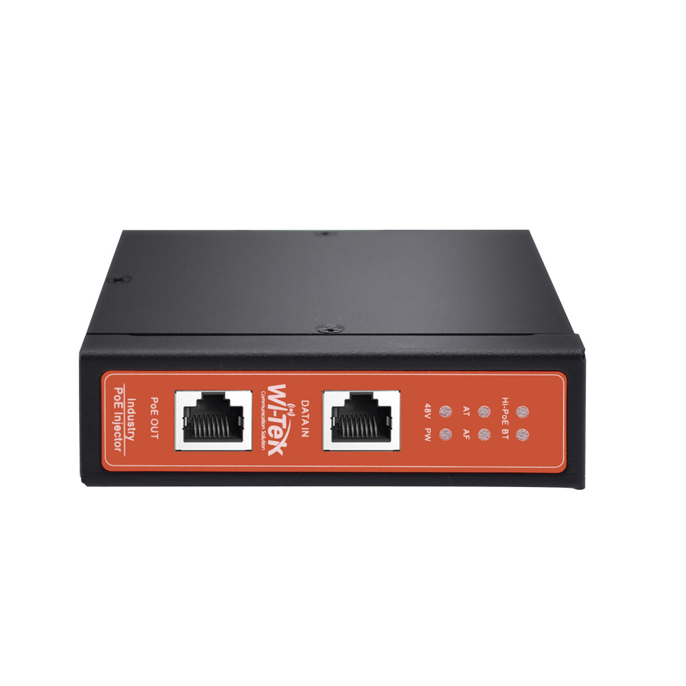 Wi-Tek WI-POE58-BT-I-DC Industrial PoE Injector PoE Output Up to 90W Metal DIN