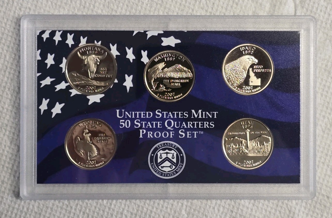 2007 Clad US Proof 14 Coin Set with Original Packaging & COAs COMPLETE