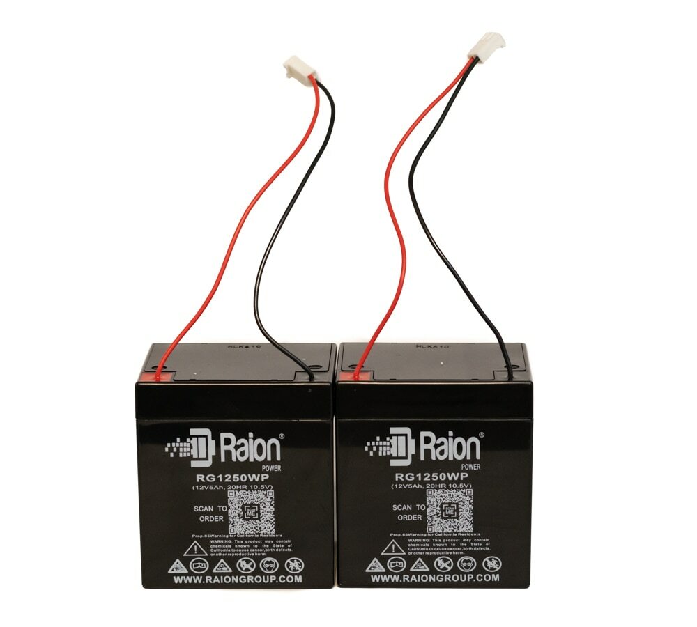 Raion Power 12V 5Ah Battery For LiftMaster 475LM EverCharge Garage Door - 2 Pack