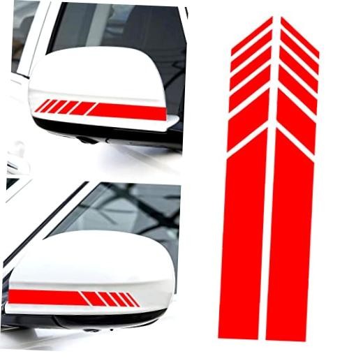 TimNas 2 PCS Car Rear View Mirror Stickers, 5.51" x 1.18" Striped Rearview