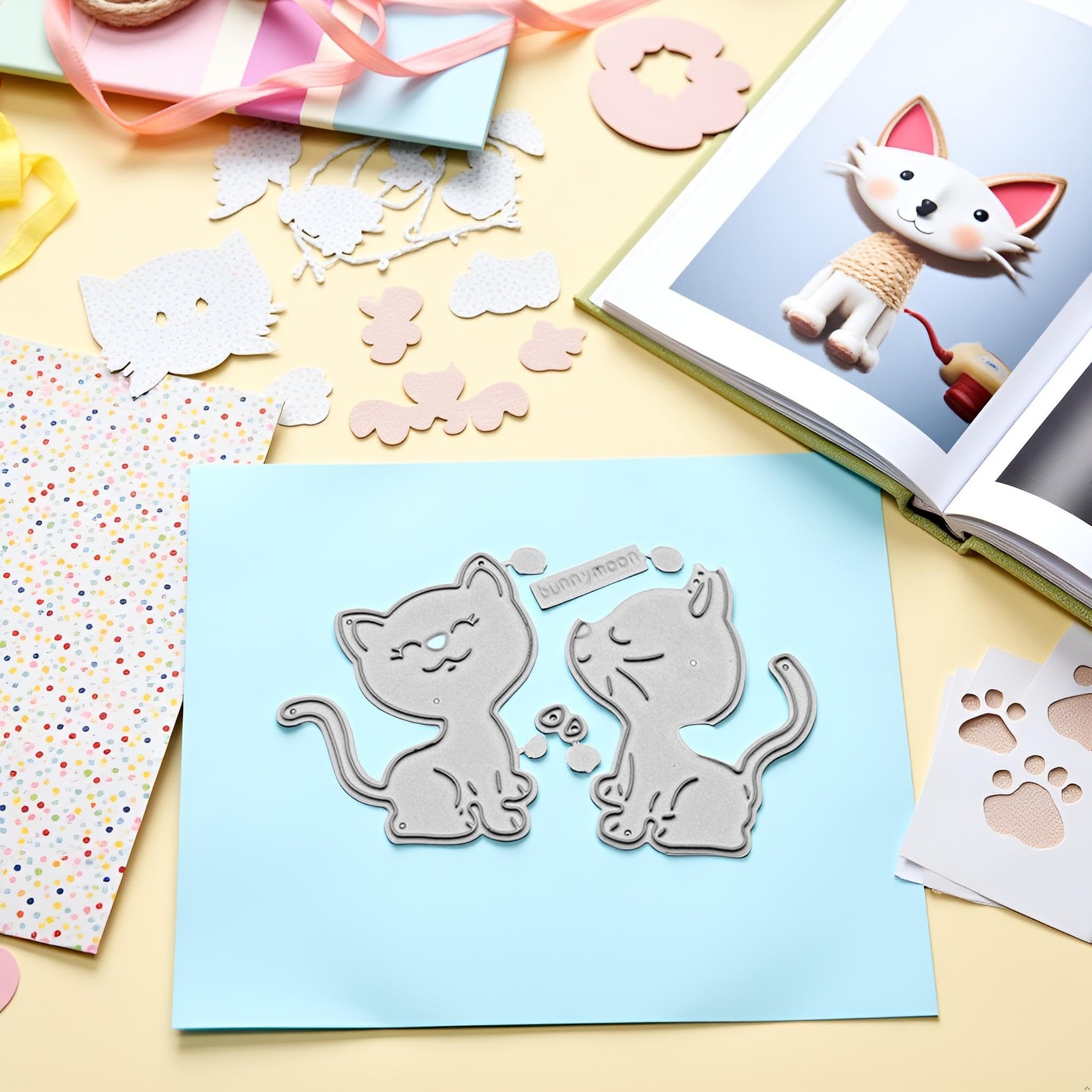 Cats Cutting Dies for Card Making, Cut Stencils DIY silver