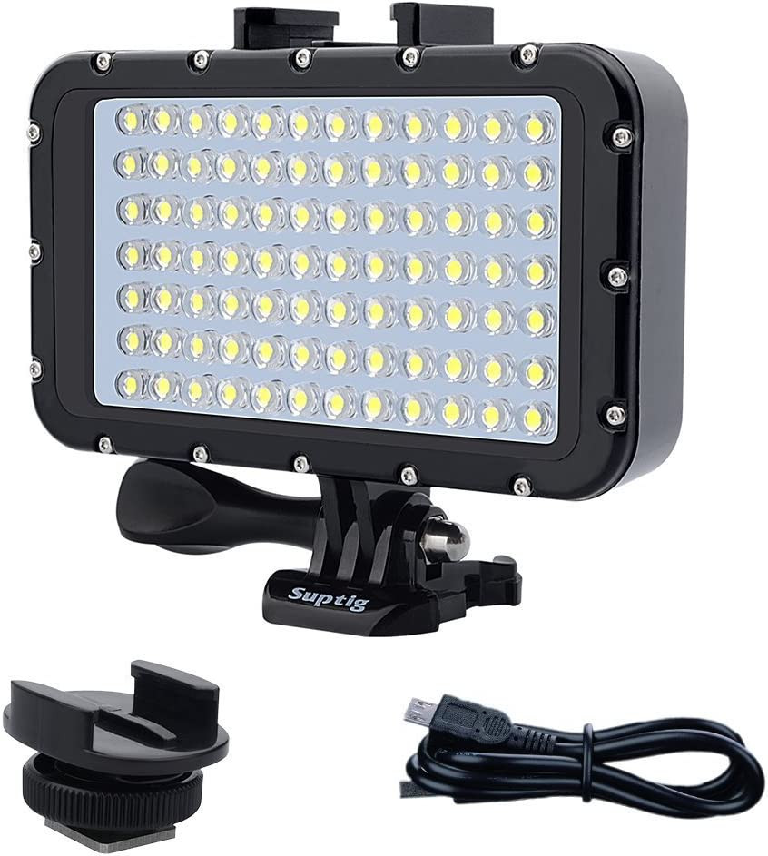 Suptig Underwater Lights Dive Light 84 LED High Power Dimmable Waterproof LED Vi