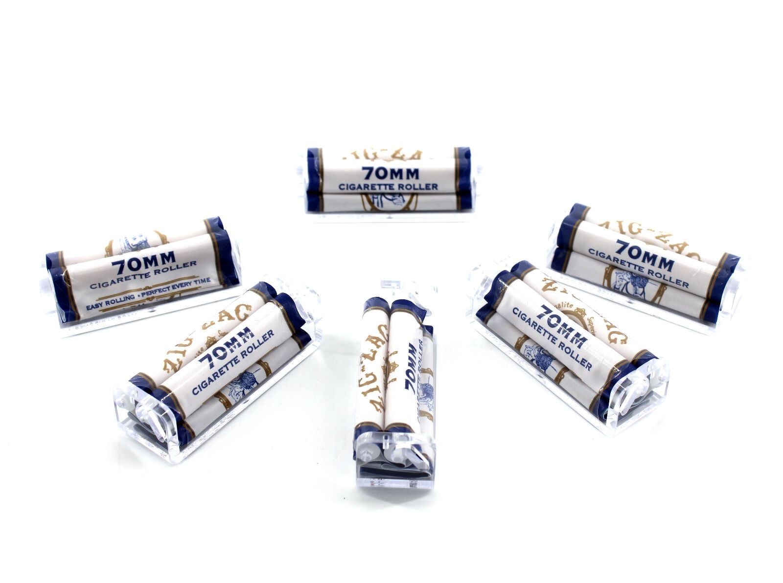 😎 6 PACK OF ZIG-ZAG 70MM PLASTIC RYO CIGARETTE ROLLING MACHINE 💚HAND ROLLER 💛