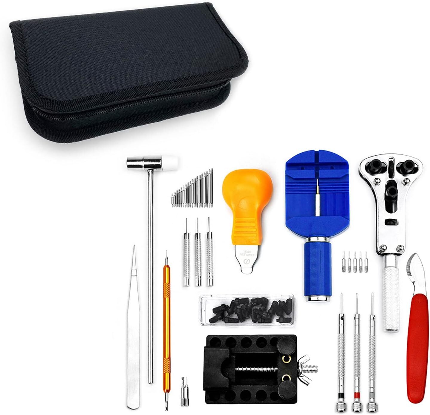 147 Pcs Watch Repair Kit Watchmaker Back Case Remover Opener Link Pin Spring Bar