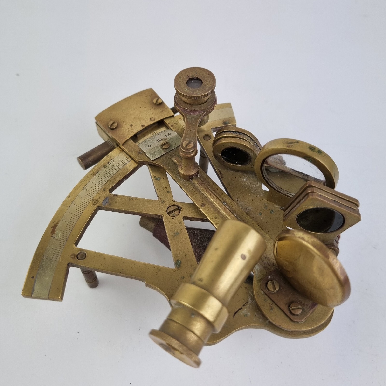 Vintage Brass Sextant Nautical? Unmarked Small Size