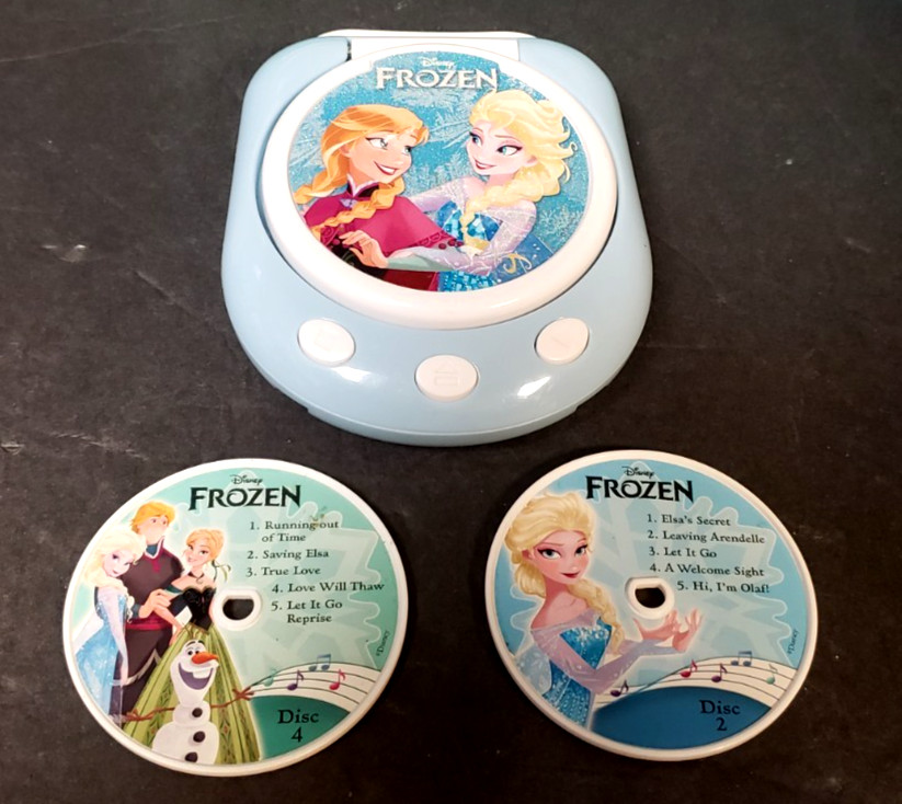 Disney Frozen Music Player With Discs 2/4 & Carry Handle Included Tested Works