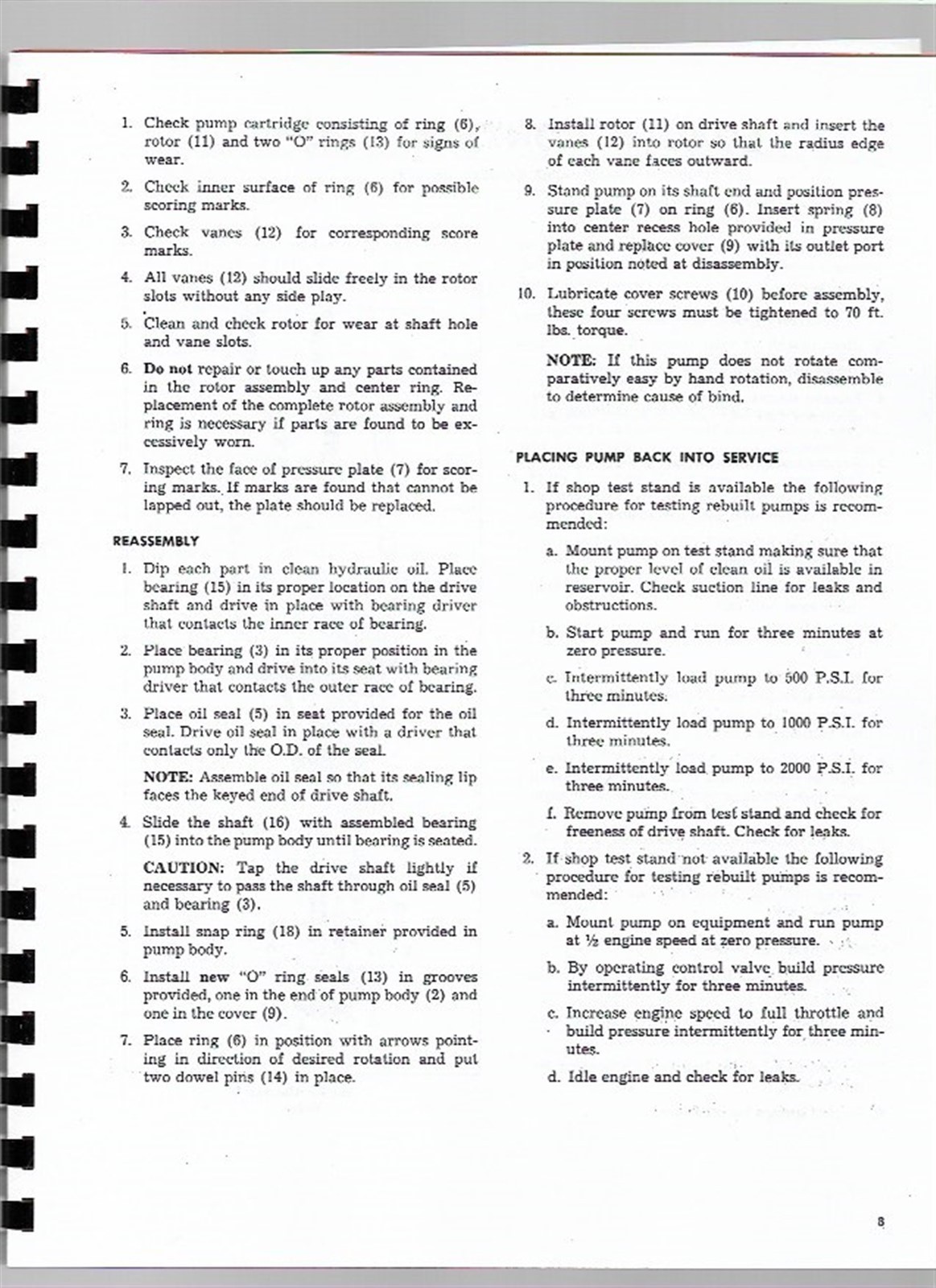 Davis 101 102 Front Loader Attachment Ford & Ferguson Tractors Service Manual