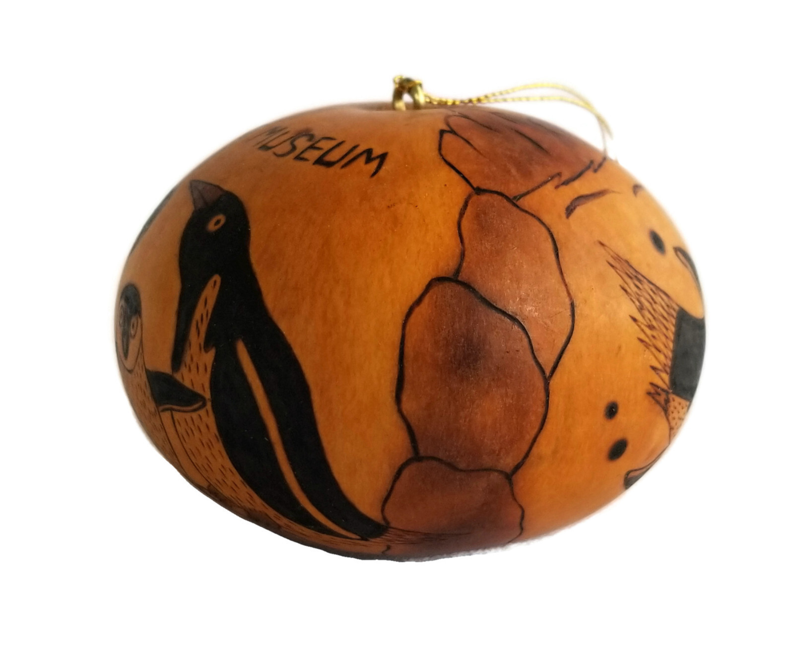 Peru Peruvian Gourd Hand Made Christmas Ornament Fernbank Museum Atlanta Penguin