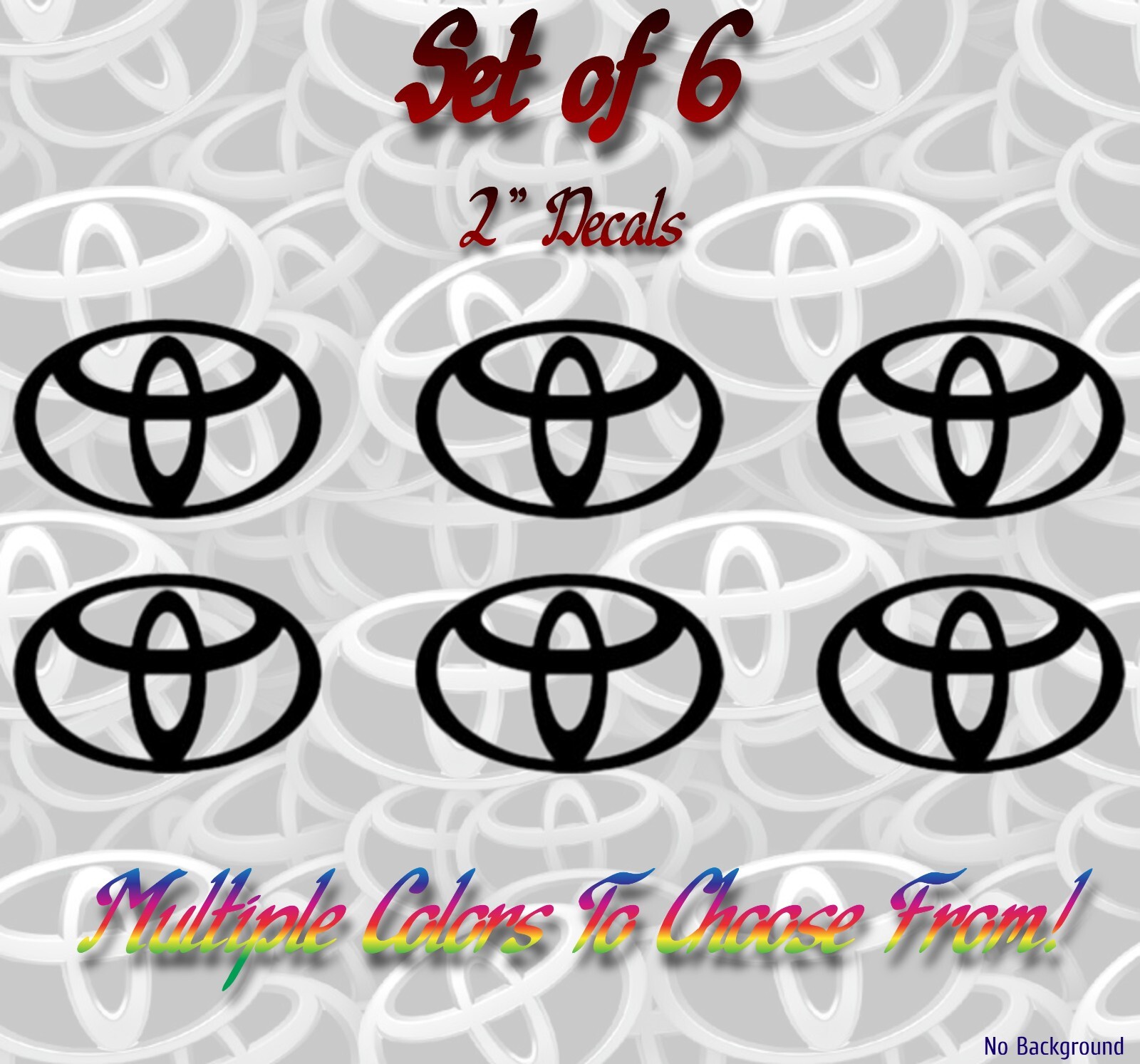 (6) 2" Toyota Logo Vinyl Wheel Decal Camry Celica Car Sticker FREE SHIPPING