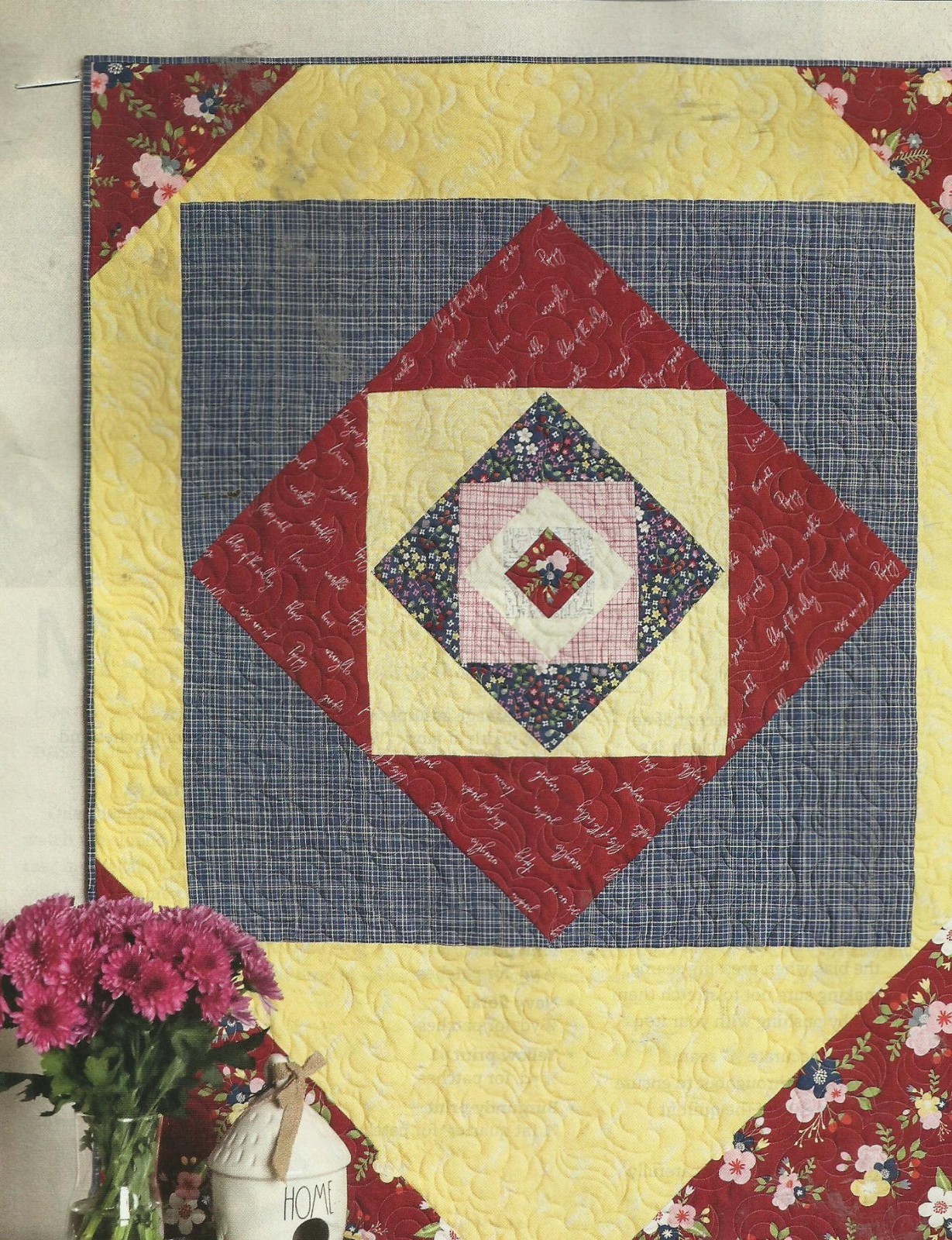 B0541  SQUARED AGAIN WALLHANGING QUILT PATTERN/INSTRUCTIONS