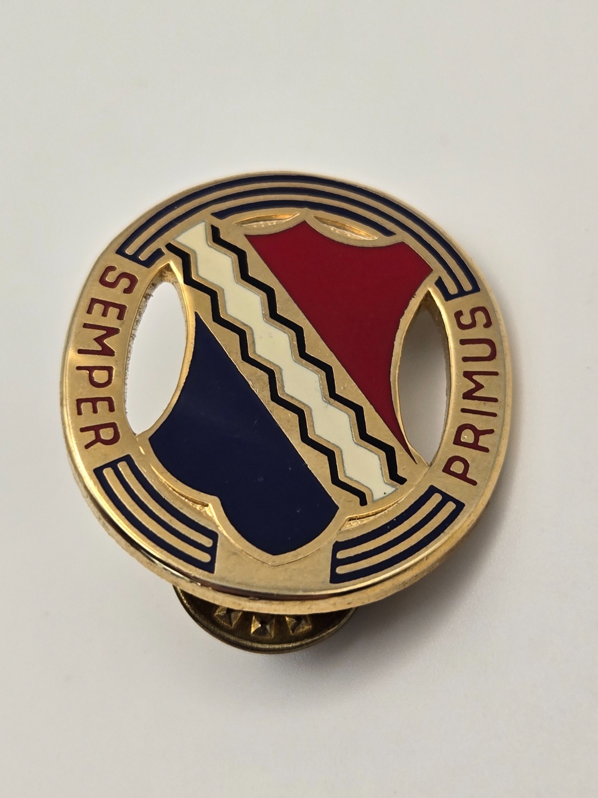 Vintage Army "Semper Primus" 1st Infantry Regiment DUI Pin