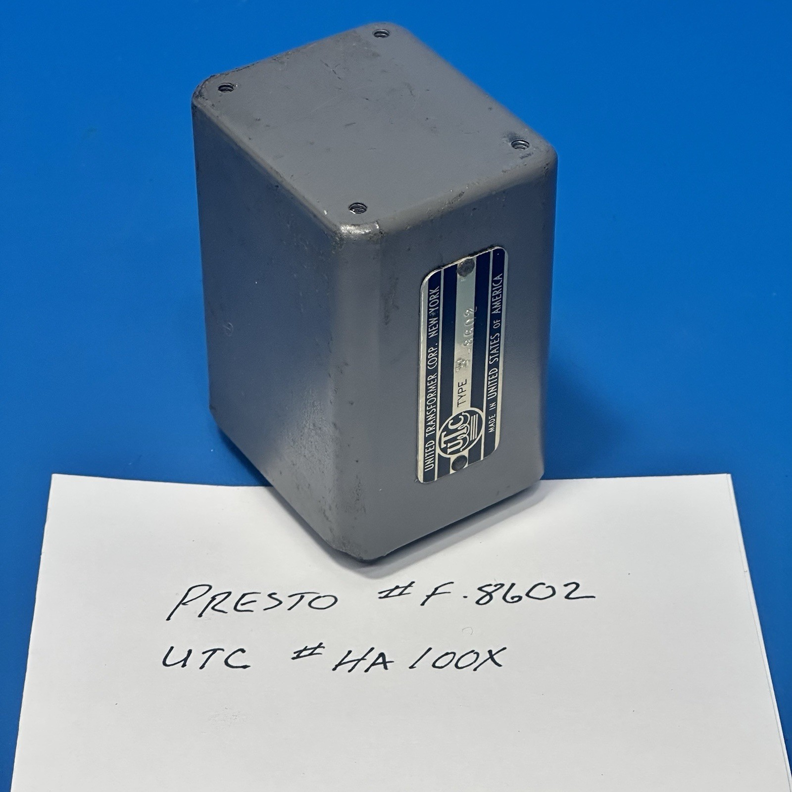 PRESTO F-8602 UTC HA100X HA-100X INPUT TRANSFORMER TUBE PREAMPLIFIER AMPEX