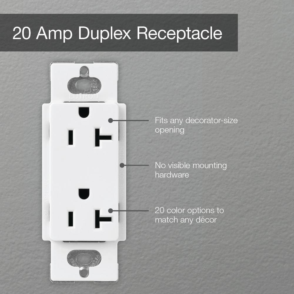Claro 20 Amp Duplex Outlet, Pumice (SCR-20-PM)