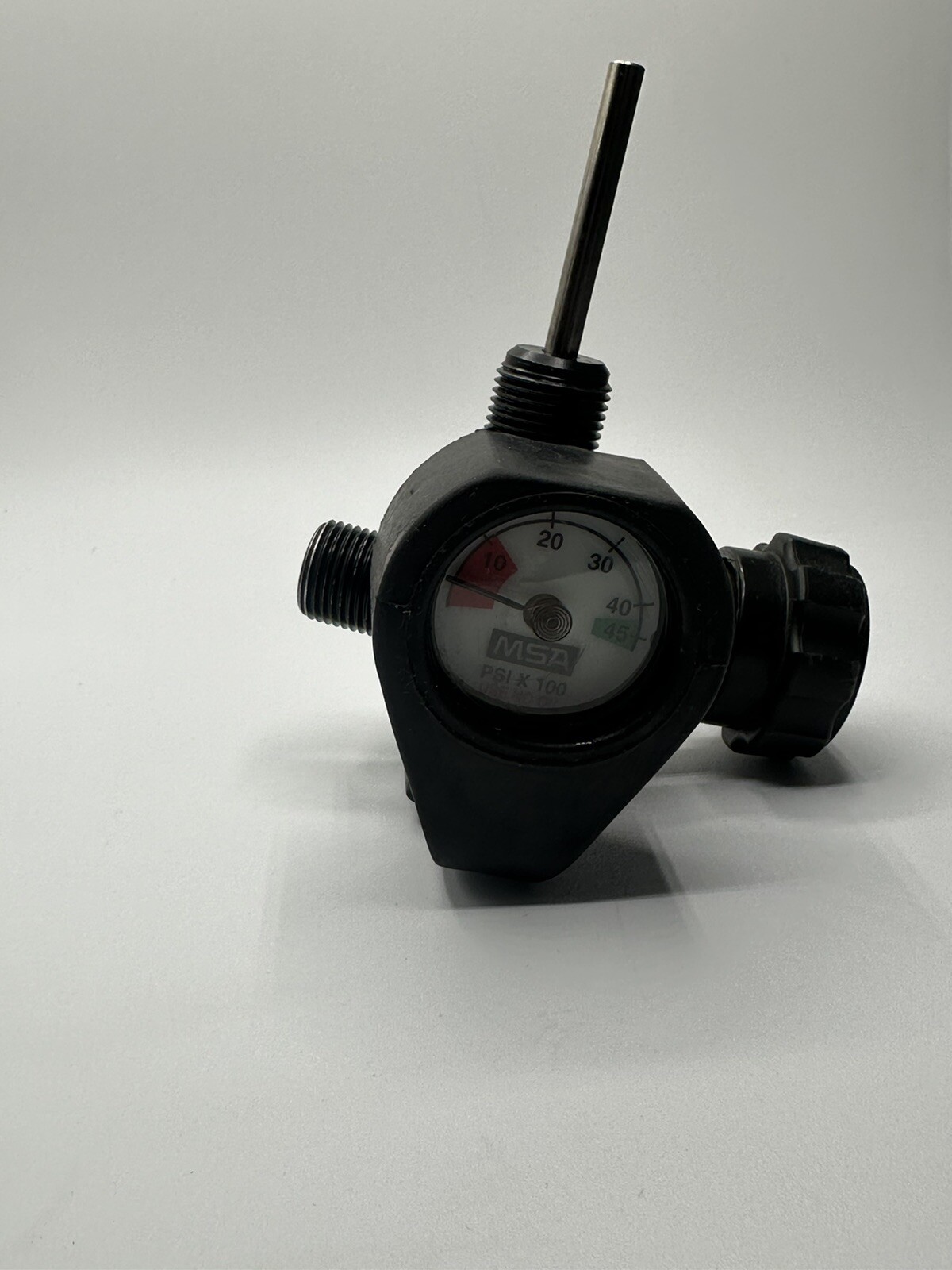 MSA 4500 PSI Cylinder Valve Assembly SCBA Tank Bottle Gauge w Rubber Boot & Cap