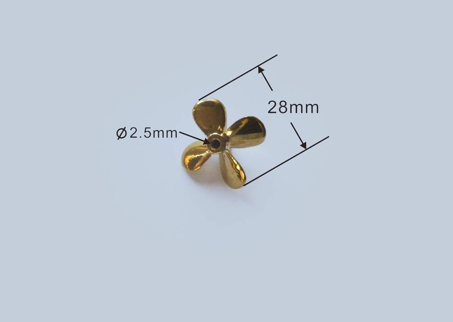 4 Blade Metal Display Boat Propeller Right Props 28mm Diameter 1