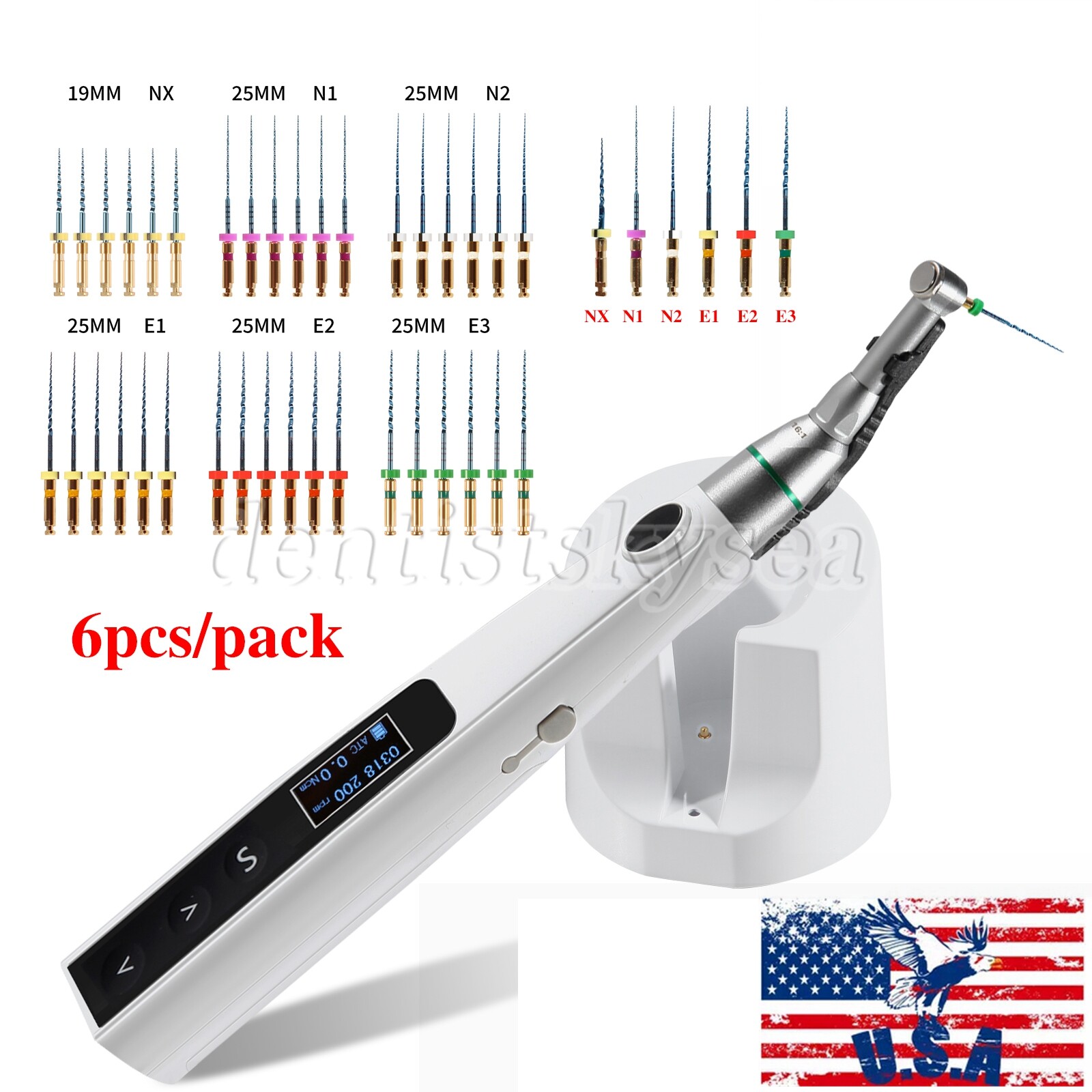 Cordless Endo Motor Apex Locator Endodoncia 16:1 Pieza de Mano Limas Dentales