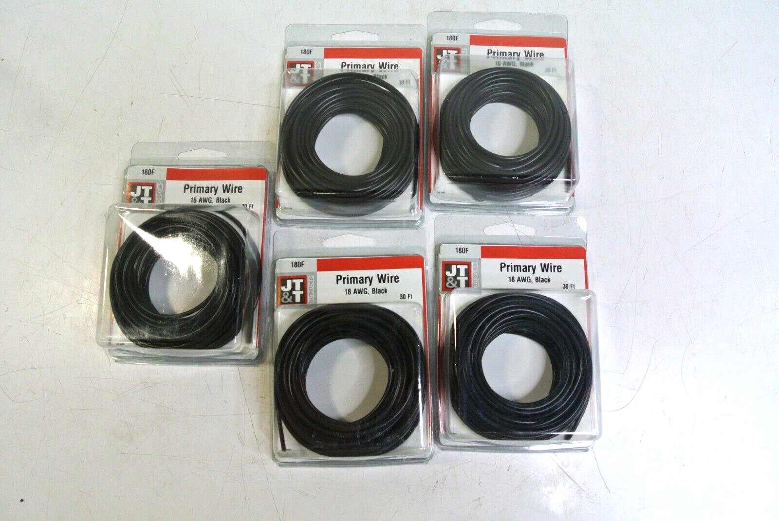 5 JT&T Products 180F 18 Awg Black Primary Wire 30'