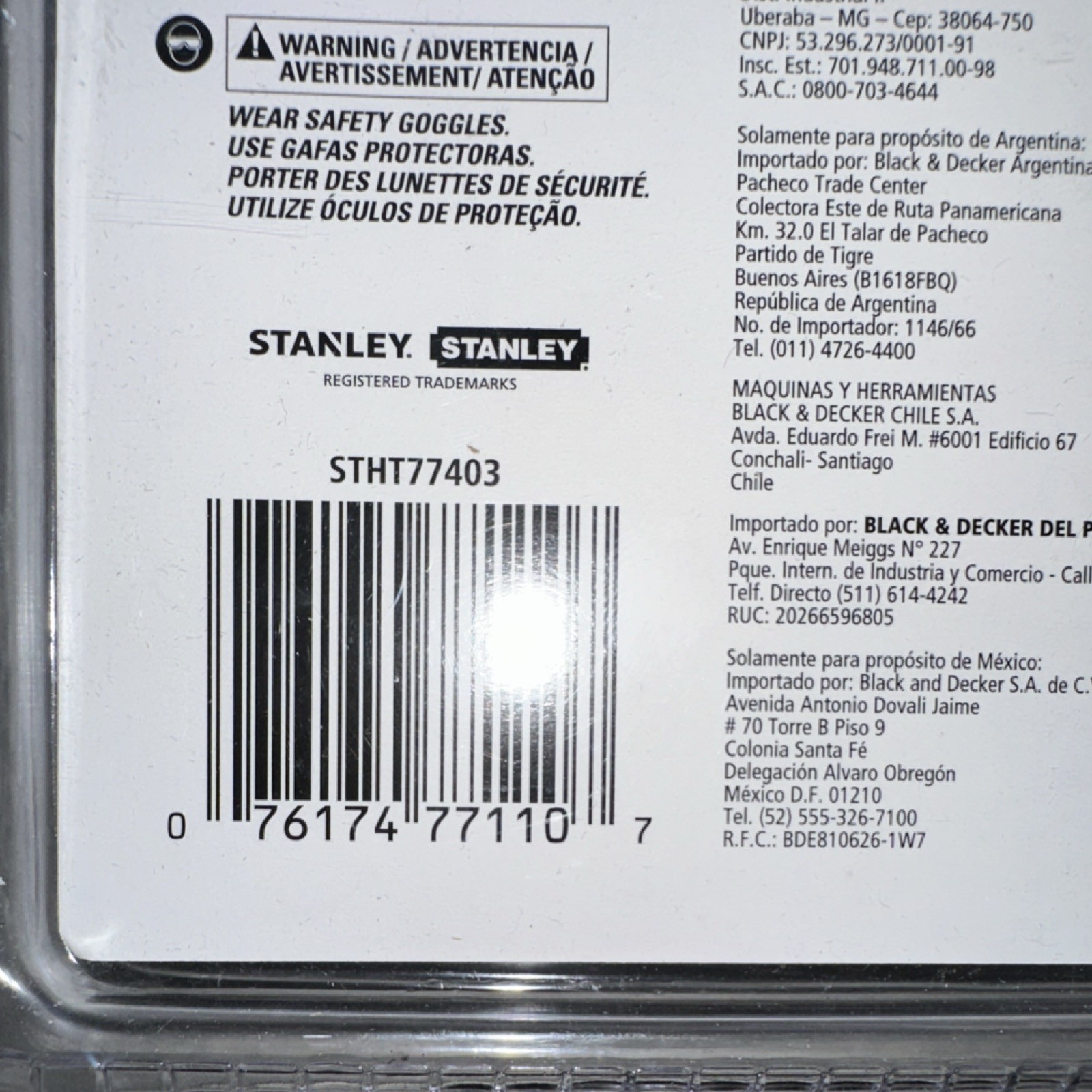 Stanley S100 Electric Stud Finder STHT77403 Auto Calibration Live Wire