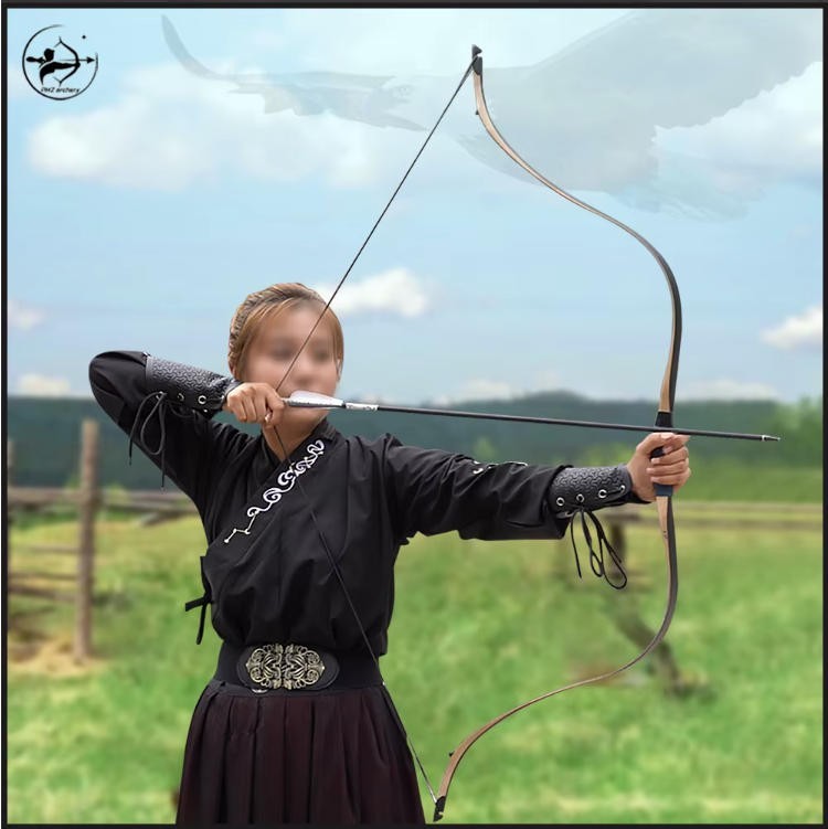 AF Black Slat 45lb Longbow Style Recurve Handmade Laminated One-Piece Bow