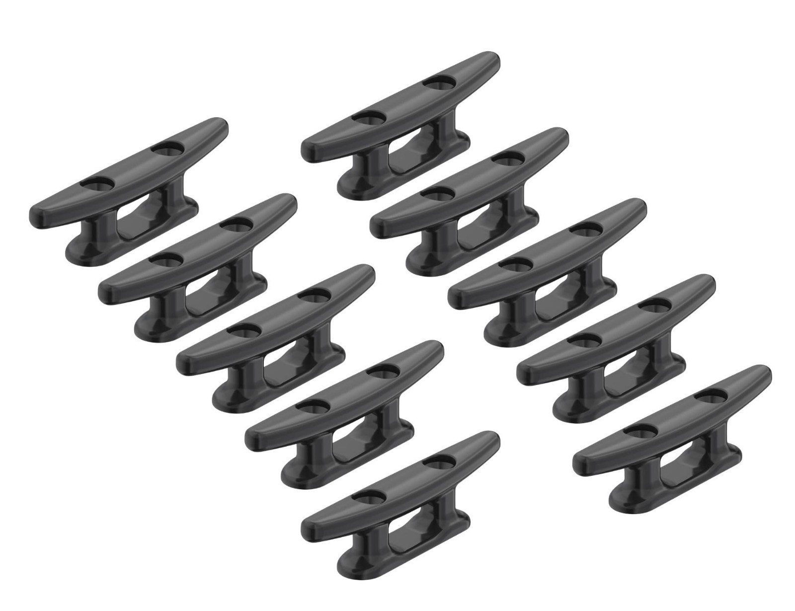 SEAFLO 8" Boat Cleat Black Nylon Dock Cleat Kayak Cleat(8", 10-Pack)