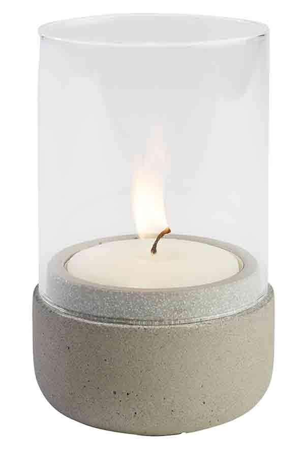 4 pieces lantern base concrete furniture-friendly bottom glass øxH 75 x 130 mm