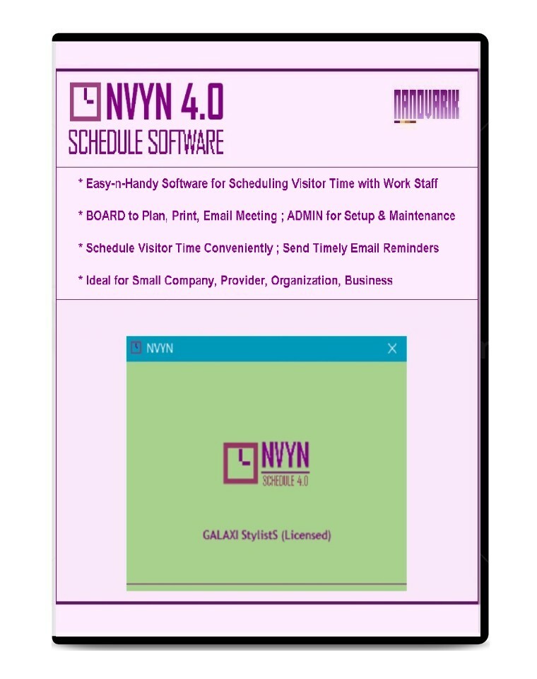 NVYN Visitor Schedule Software - Meet Work Plan Calendar