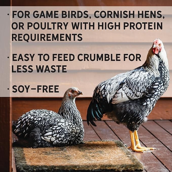 New Country Organics | Organic Gamebird Crumbles 35lb | Soy-Free | 26% Protein