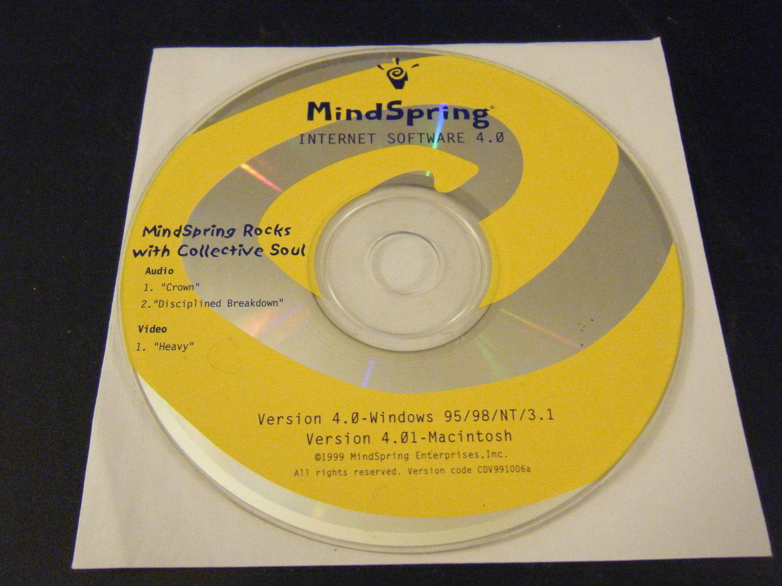 MindSpring Internet Software 4.0 Rocks w/Collective Soul (PC, 1999) Disc Only