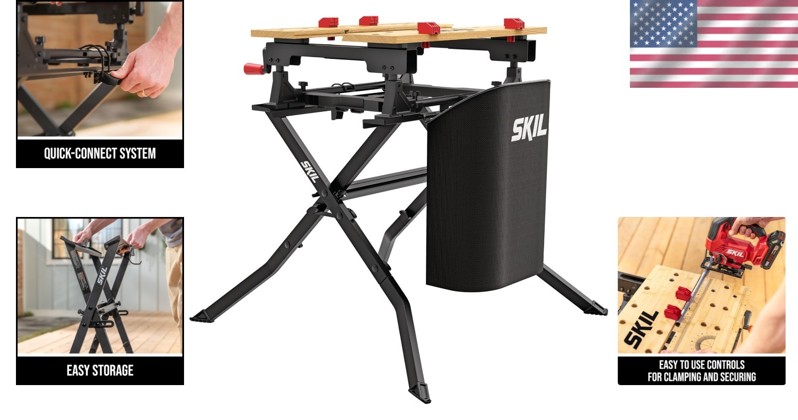 Compact Workbench with Folding Stand - Easy Setup & Storage
