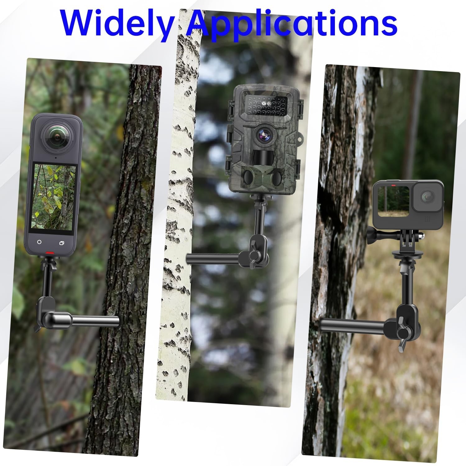 360° Rotatable Trail Camera Mount, Heavy Duty Tree Accessory for Hunting & Binoc