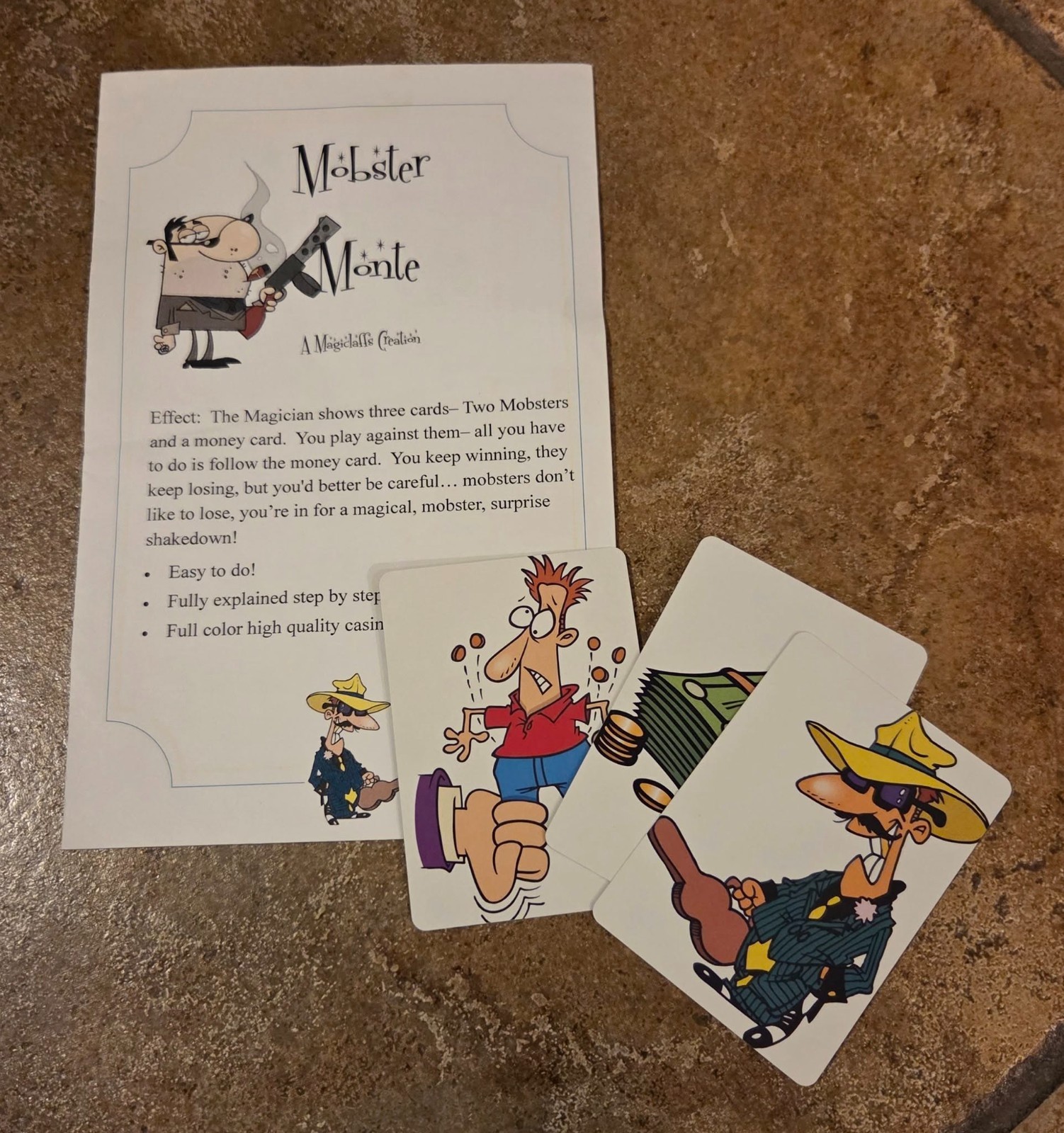 Mobster Monte Card Trick Magic Mentalism Tricks