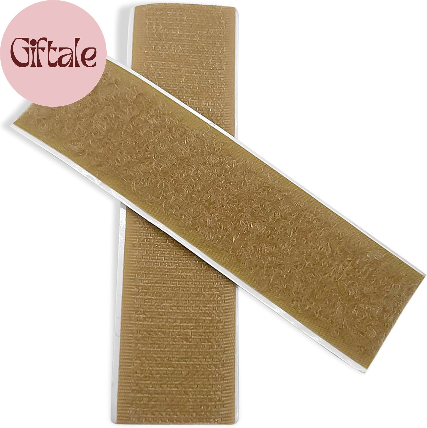 15 Sets Beige Hook and Loop Strips with Adhesive 1 Inch Width Strong Tan Adhesiv
