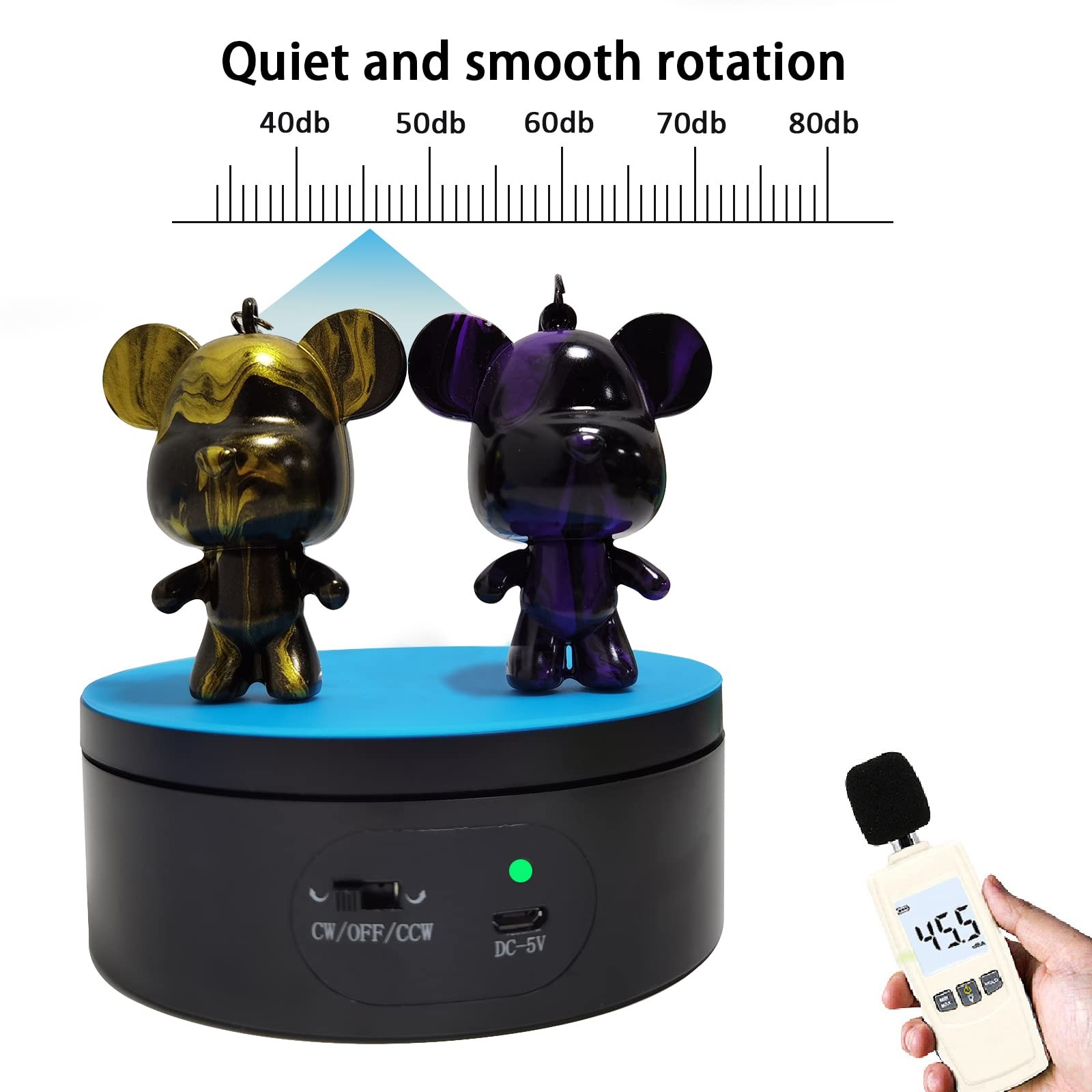 YVV Motorized Rotating Display Stand,Turner Cup Platform for Epoxy Black