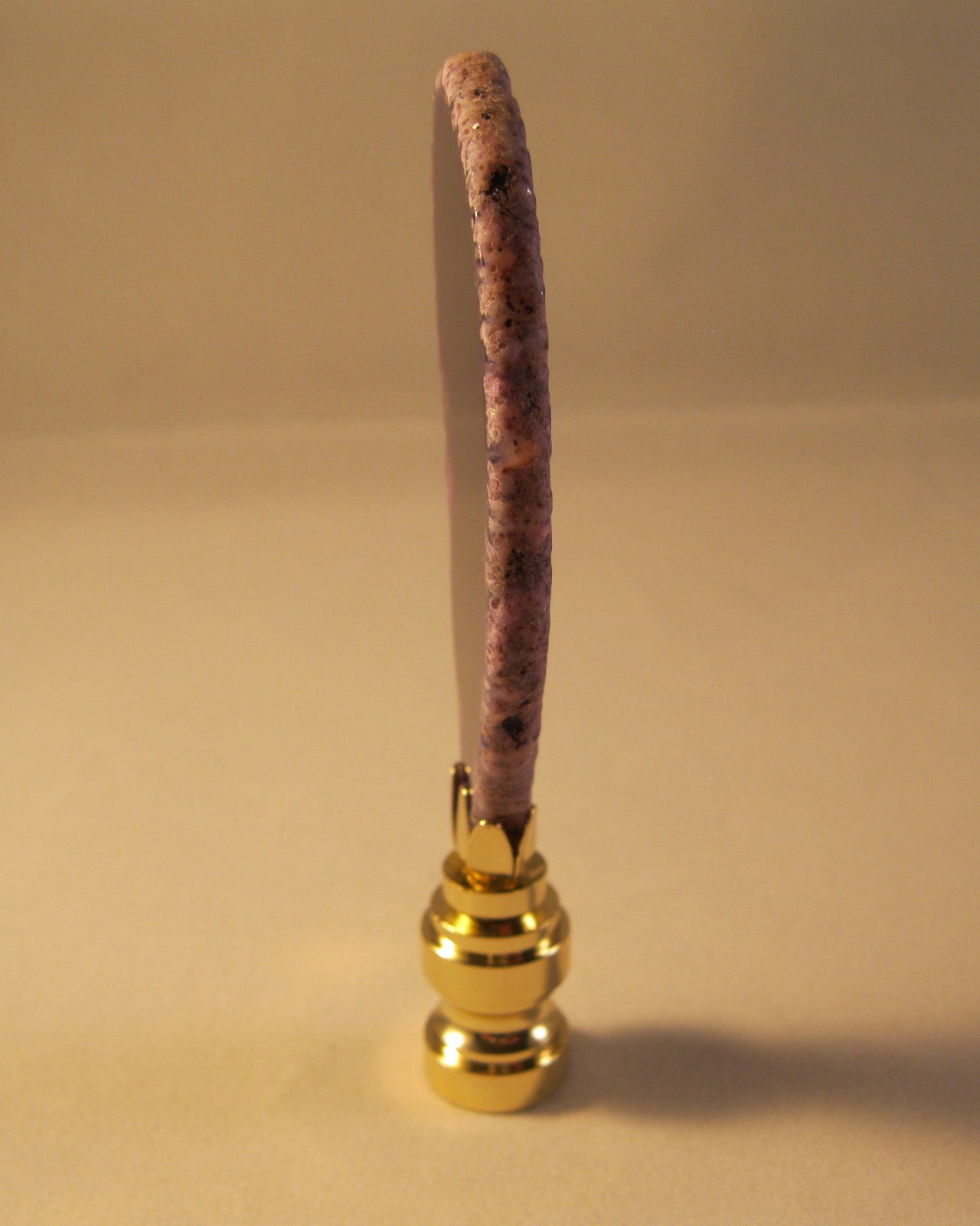 Lamp Finial-Natural PURPLE/AMETHYST AGATE-Brass Base