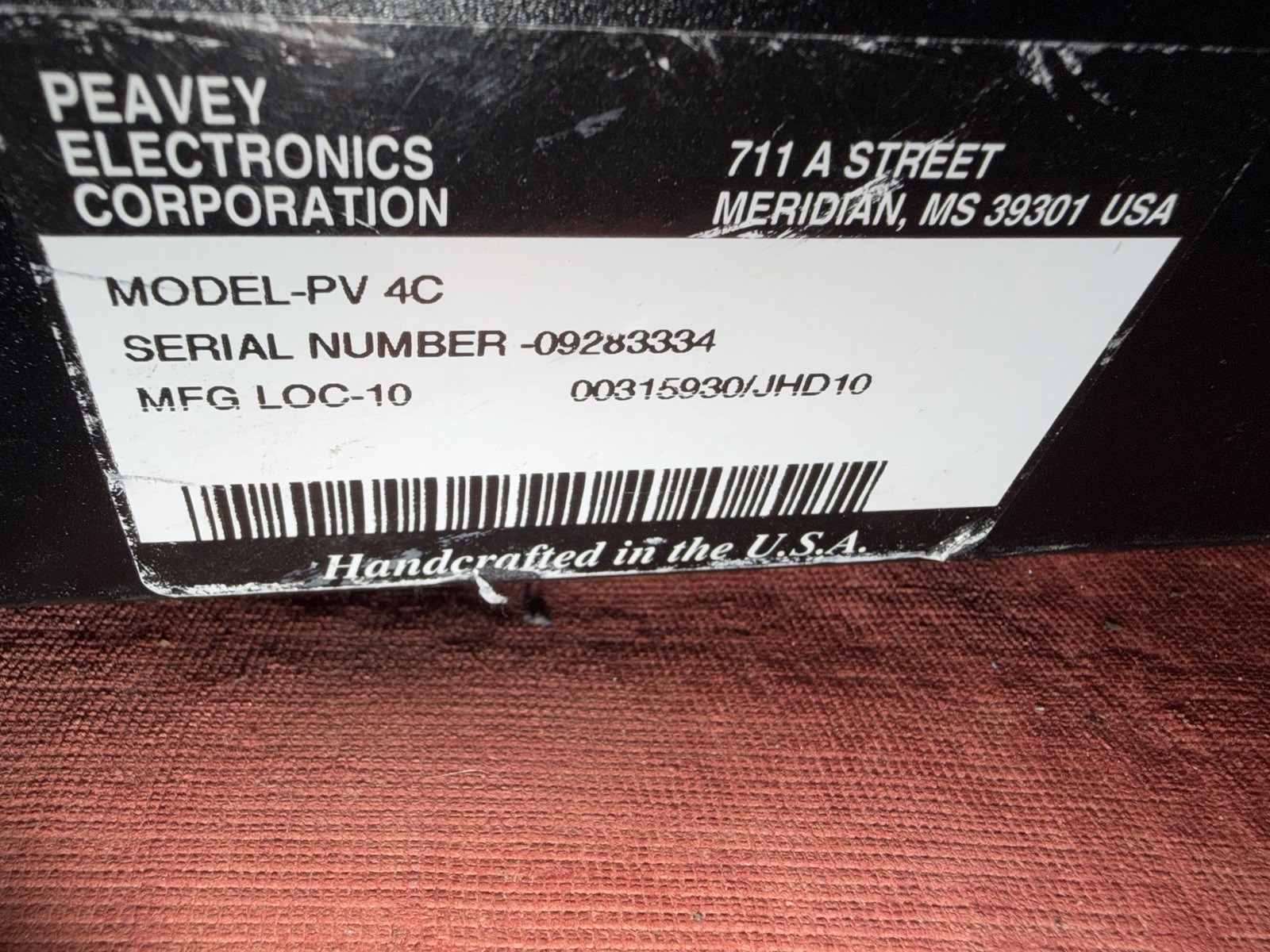 Peavey Pv-4c Power Amplifier