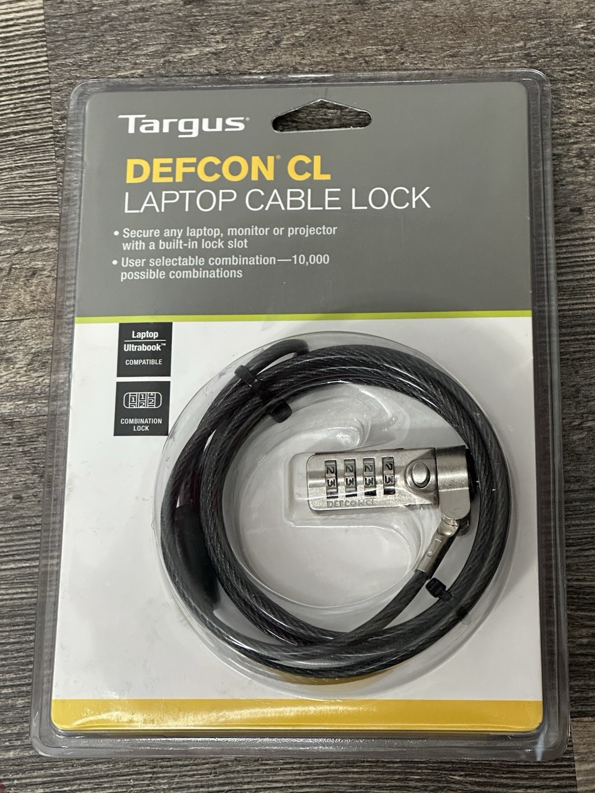 TARGUS DEFCON LAPTOP COMBINATION CABLE LOCK 6.5 FT